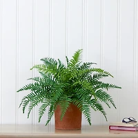 22" Artificial Fern Plant in Decorative Planter