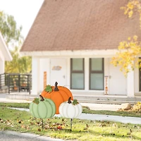 Glitzhome® 23.75" Fall Metal Stacked Pumpkin Yard Stake