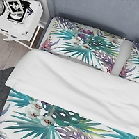 Designart 'Retro Floral Botanical Design II' Mid-Century Duvet Cover Set