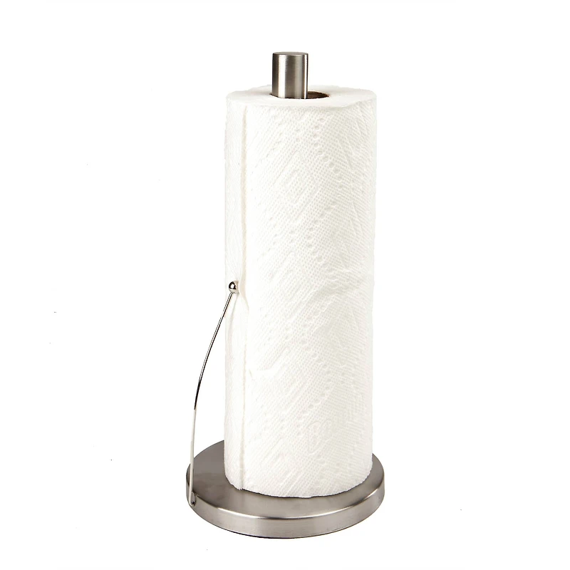 Mind Reader Silver Standing Paper Towel Holder with Weighted Base
