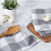 DII® Gray & White Buffalo Check Dishtowel, 3ct.