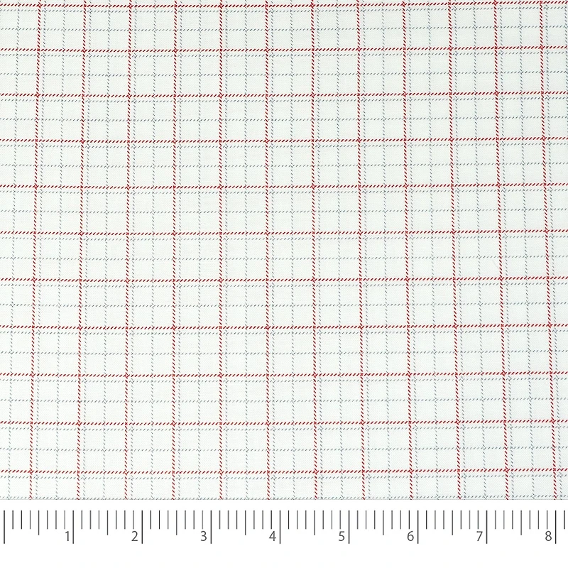 SINGER Red & White Plaid Ringspun Cotton Fabric
