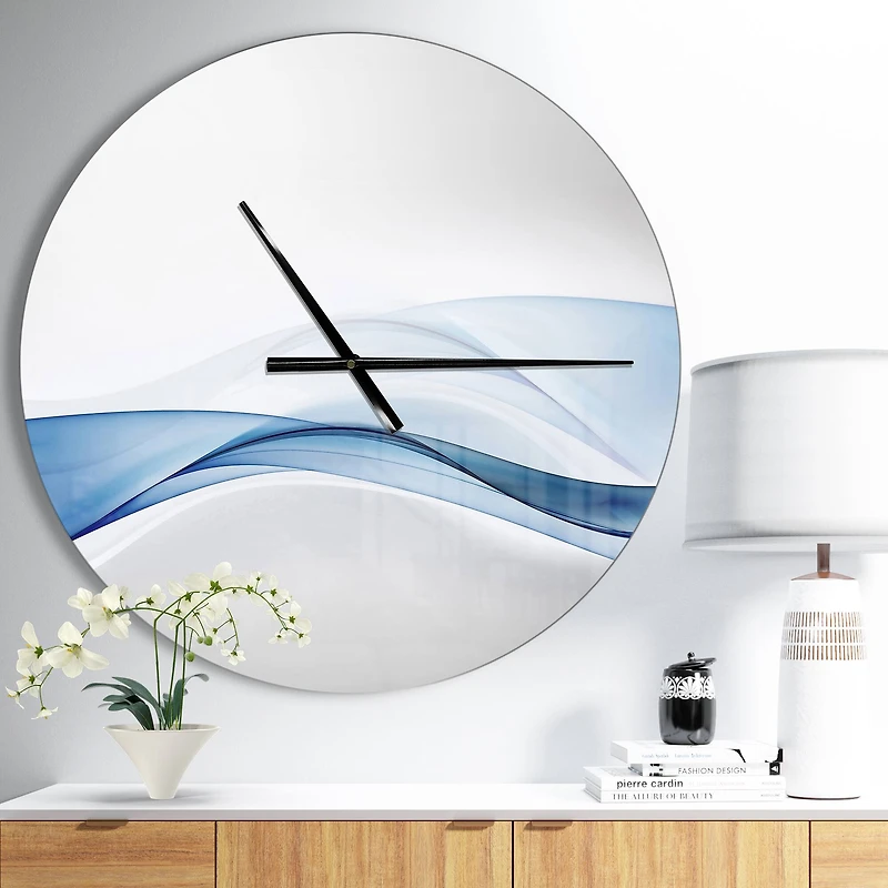 Designart '3D Wave Of Water Splash Modern Wall Clock