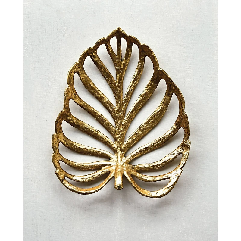 Hello Honey® 12'' Decorative Gold Cast Iron Leaf