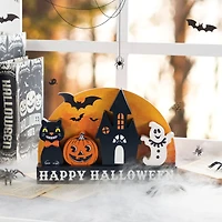 Glitzhome® 12"L HAPPY HALLLOWEEN Wooden Table Block Set