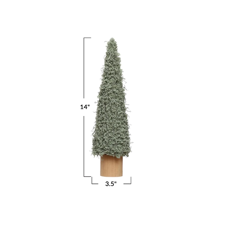 Hello Honey® 14" Mint Green Fabric Tree Décor Accent with Wood Base