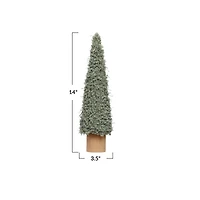 Hello Honey® 14" Mint Green Fabric Tree Décor Accent with Wood Base