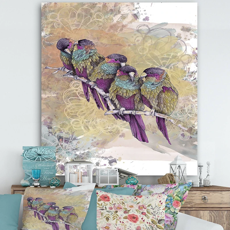 Designart - Purple Parrots