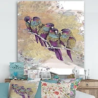 Designart - Purple Parrots