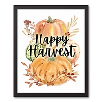 Happy Harvest Black Framed Canvas Wall Art
