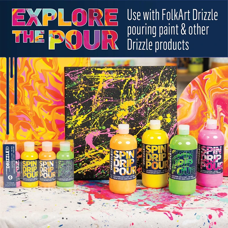12 Pack: FolkArt® Drizzle™ Flexible Paint Tray & Comb Tool Set