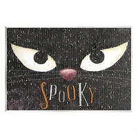 Stupell Industries Spooky Halloween Black Cat Eyes Wall Plaque