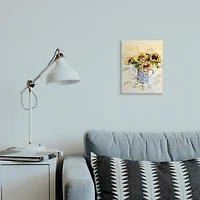 Stupell Industries Sunflower Assortment in Blue Patterned Pitcher Wood Wall Plaque