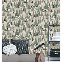 RoomMates Netflix Stranger Things Hawkins Woods Green Peel & Stick Wallpaper