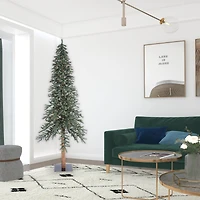 8ft. Pre-Lit Natural Bark Alpine Artificial Christmas Tree, Clear Lights