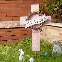 Glitzhome® 32" Easter He is Risen Yard Stake