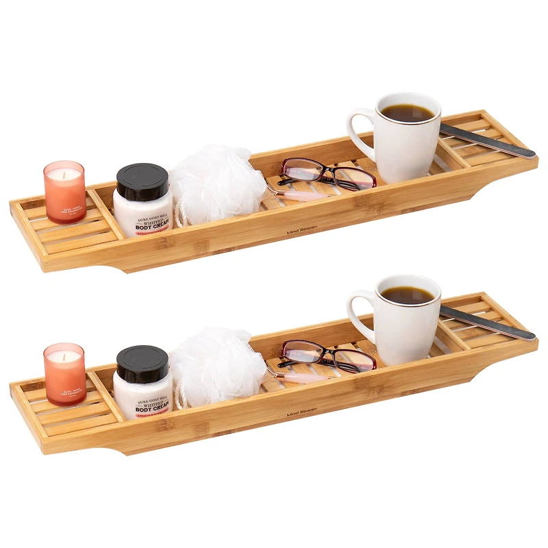 Mind Reader Bali Collection 27.5" Luxury Bamboo Bath Caddies, 2ct.