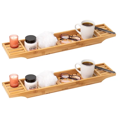 Mind Reader Bali Collection 27.5" Luxury Bamboo Bath Caddies, 2ct.