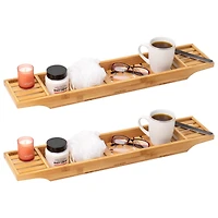 Mind Reader Bali Collection 27.5" Luxury Bamboo Bath Caddies, 2ct.