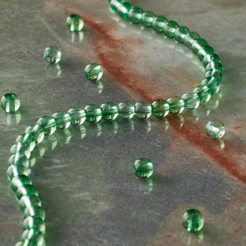 Light Green Quartz Round Beads by Bead Landing
