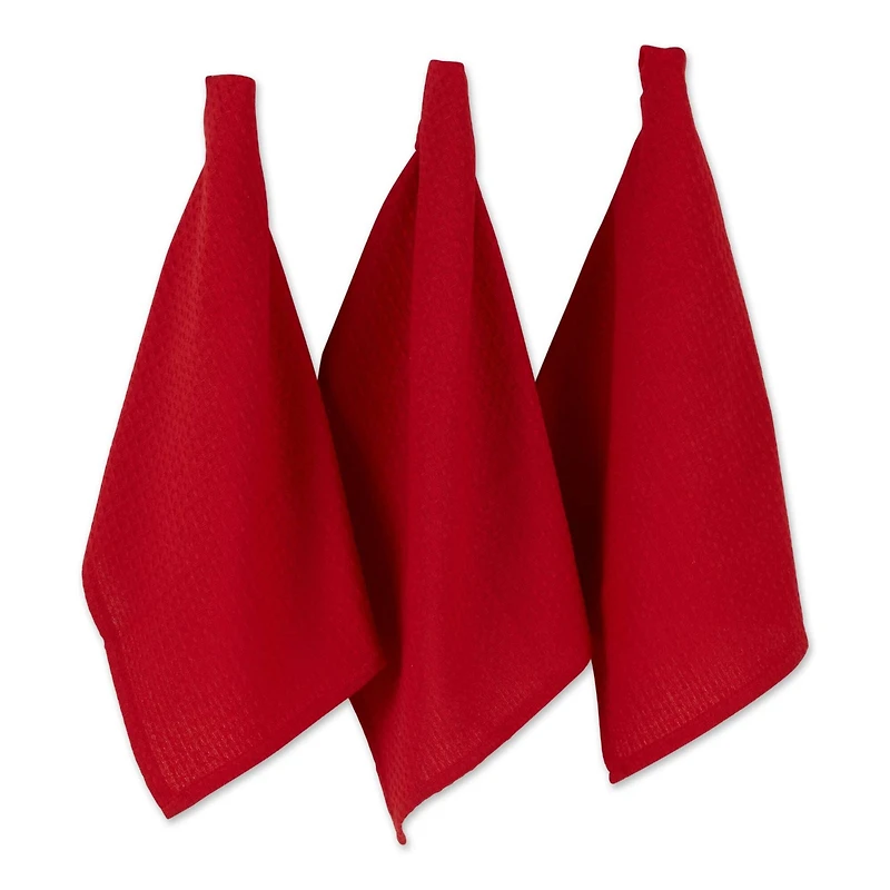 DII® Red Recycled Cotton Waffle Dish Towels, 6ct.