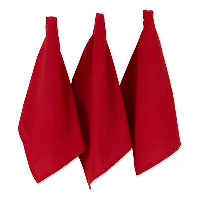 DII® Red Recycled Cotton Waffle Dish Towels, 6ct.