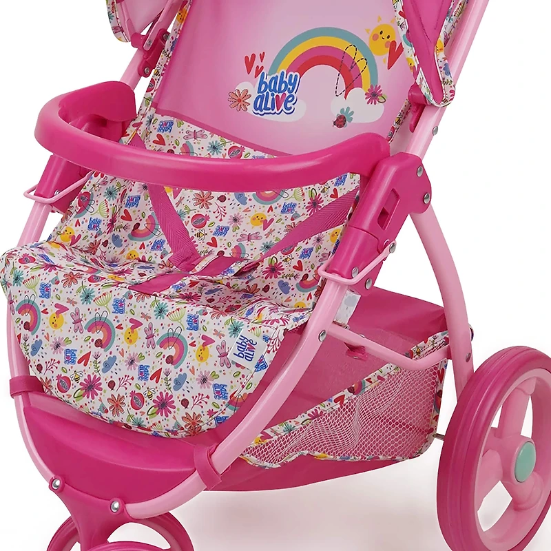 509 Crew Baby Alive Pink and Rainbow Doll Jogging Stroller