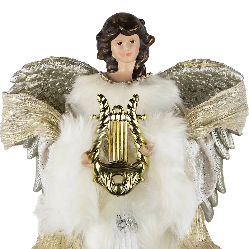 18" White & Silver Angel Christmas Tree Topper