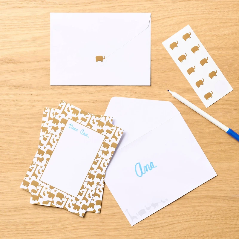 Gold Animals Flat Cards & Envelopes by Recollections™, 5" x 7"