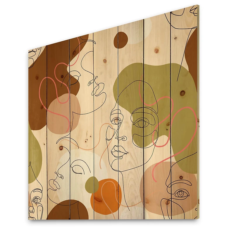 Designart - One Line Portrait of Afro American Women III