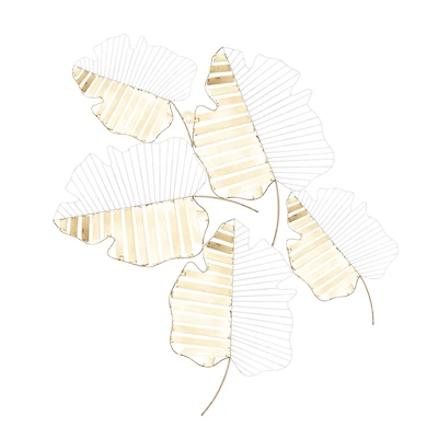 40" Gold Contemporary Floral Wall Décor