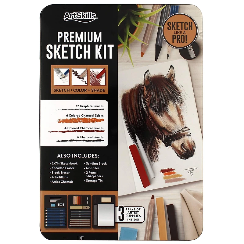 ArtSkills® Premium Sketch Kit With Pencils & Charcoal