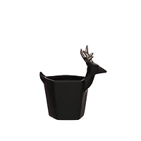 7" Black & Silver Reindeer Handle Decorative Container by Ashland®