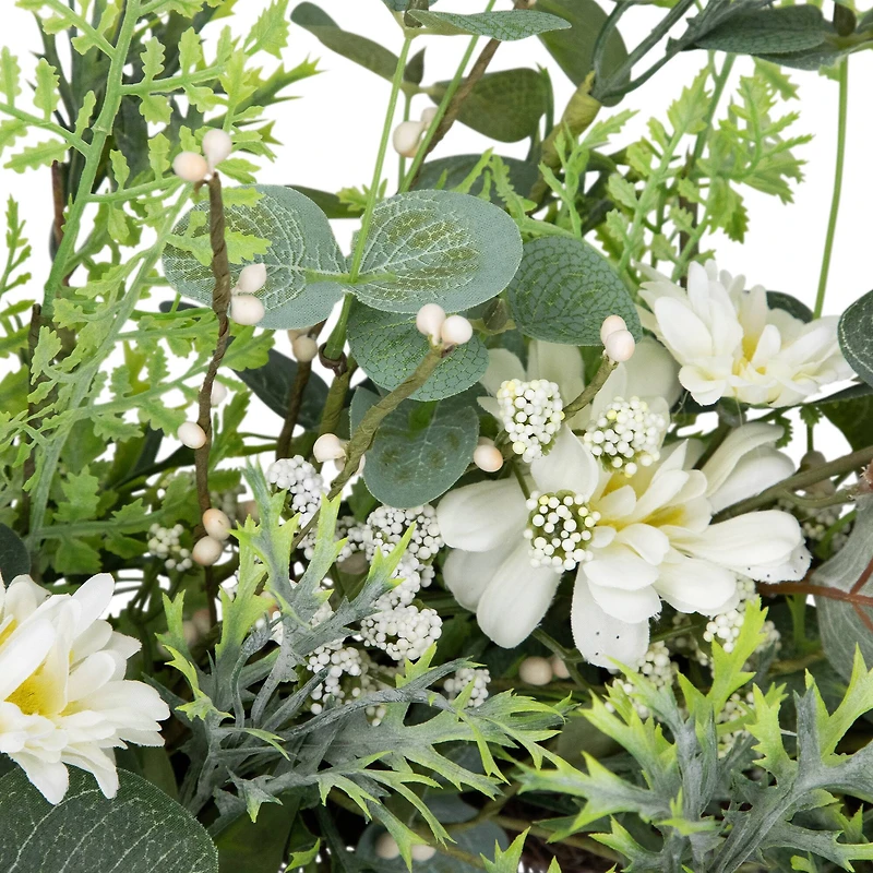 24" Fern & Eucalyptus Floral Spring Wreath