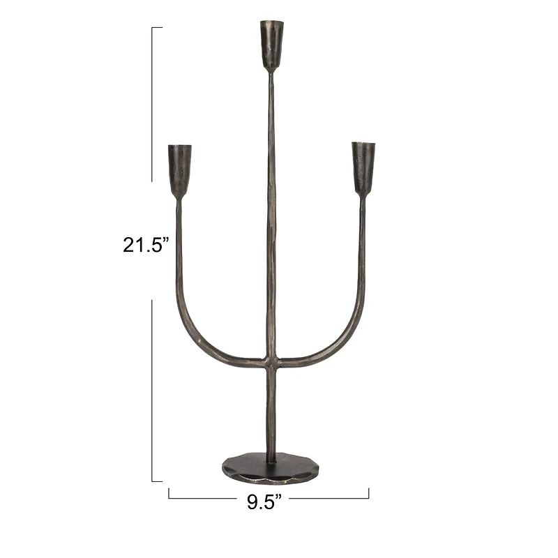 Hello Honey® 21.5" Black Metal Candelabra