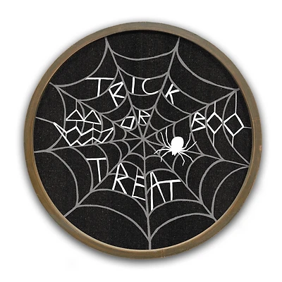 20" Trick or Treat Spider Web Framed Wall Art