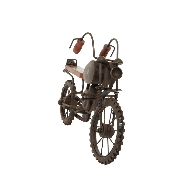 16" Black Metal Traditional Motorcycle Sculpture