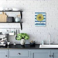 Stupell Industries Squeeze The Day Expression Lemon Nautical Stripes Wall Plaque