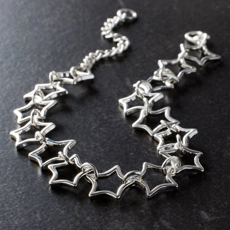 7.5" Silver Star Charm Bracelet by Bead Landing™