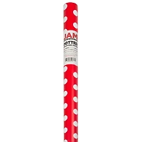 JAM Paper Red with White Dots Gift Wrap, 2ct.