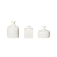Hello Honey® Cream Stoneware Vase with Reactive Glaze Set