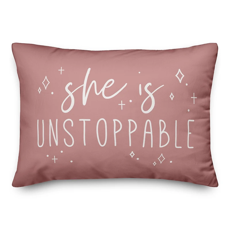 She Is Unstoppable 20" x 14" Throw Pillow