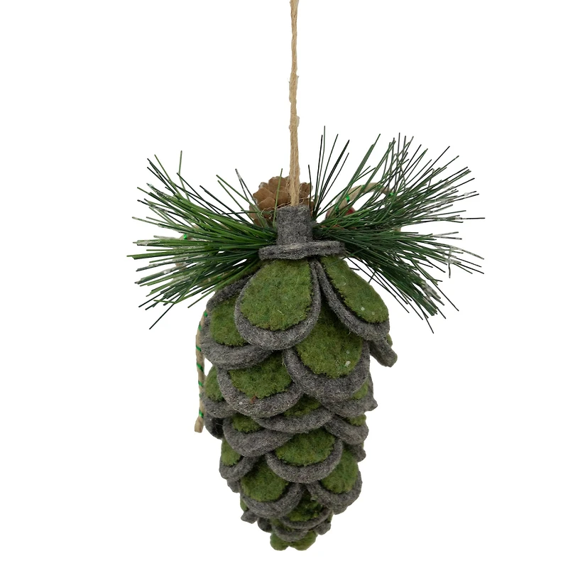 6" Pinecone Fabric Christmas Ornament