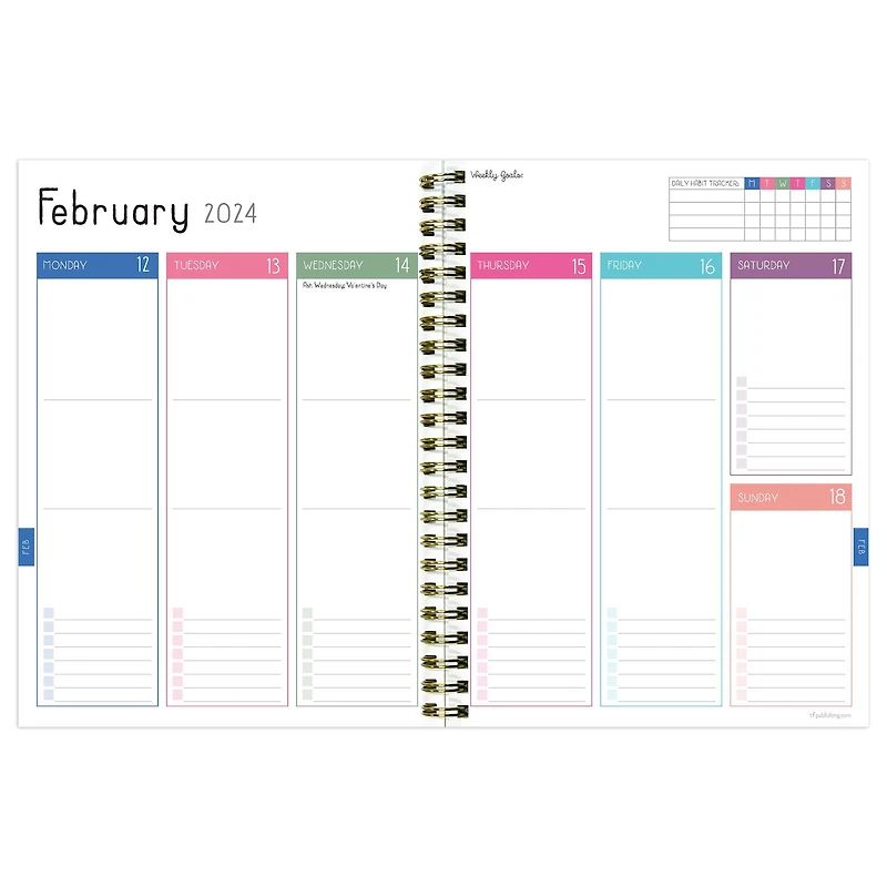 TF Publishing 2024 Fresh Rainbow Medium Weekly Monthly Planner