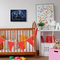 Stupell Industries Gamer Major Phrase Controller Constellation Outer Space Canvas Wall Art