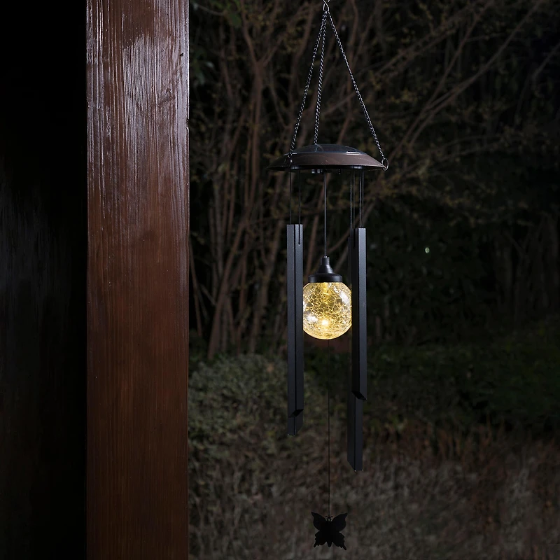 Glitzhome® 32" Solar Powered LED Wind Chime Light