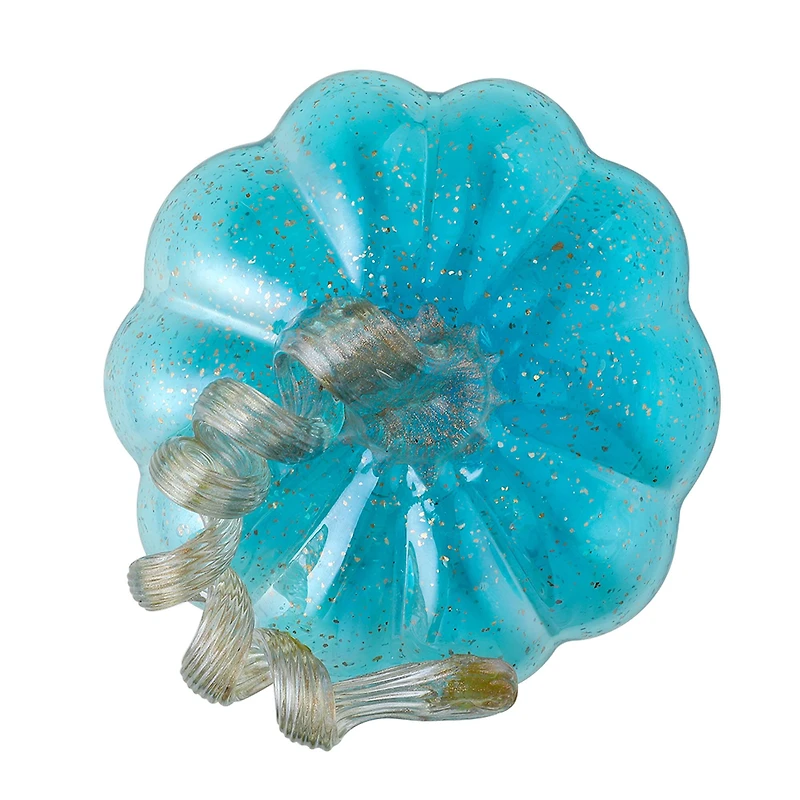 Glitzhome® Short Glass Pumpkin, Blue