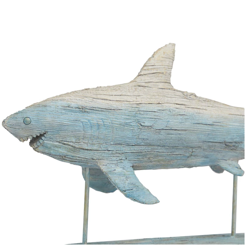 12" Light Blue Ombre Textured Shark Sculpture
