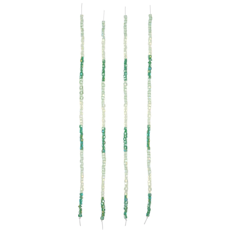 Green Ombre Faceted Glass Cube Beads, 2mm by Bead Landing™