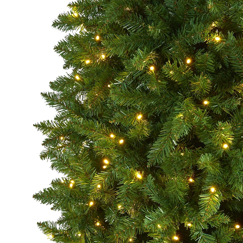 10ft. Pre-Lit Green Mountain Pine Artificial Christmas Tree, Clear LED Lights